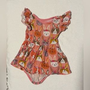 Little Sleepies Short Flutter Sleeve Twirl Dress with Bodysuit
